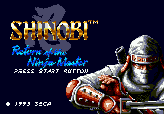 Shinobi III - Return of the Ninja Master (USA) Title Screen